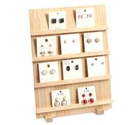 UESDU Wooden Jewellery Display Stand, 4 Tier Earring Display Stands 40x30cm Greeting Card Display Shelf Card Display Stand for Craft Fairs