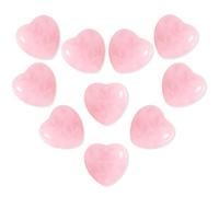 ueslwser 10Pcs Rose Quartz Crystals, Healing Crystals, Rose Quartz Crystal Heart, Worry Stone for Anxiety Relief, Crystal Gifts for Women, Valentines Day or Graduation Ceremon