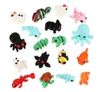 ueslwser 18Pcs 3D Printed Animals, 3D Printed Fidget Toy, Colorful Joint Flexible Animals Figurines, 3D Printed Toys for Home and Office Decoration Photographic Prop (Random Style and Color)