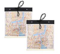 ueslwser 2Pcs PVC Waterproof Map Case Hiking Plastic Foldable Map Cover with Clear Window & Lanyard