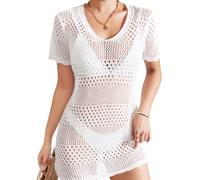 ueslwser Womens Bathing Suit Cover Ups Womens Crochet Cover Up Women's Beach Cove r Up Swimsuit Cover Ups Hollow Out Cover Up Bikini Cover Ups