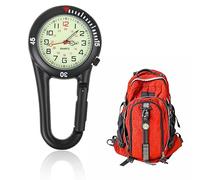 ueslwser Women's Pocket FOB Watches Luminous Face Carabiner Clip-On Watch - Waterproof, Stainless Steel, for Men, Paramedics, Doctors, Nurses, Workers, Climbing, Sport