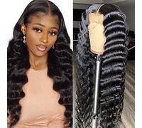 Uesoels 13x4 Deep Loose Front Wigs Lace Front Human Hair Pre Ripped with Baby Hair 180% Density Glueless Brazilian Virgin Wig
