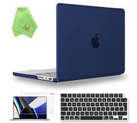 UESWILL 3in1 Compatible with MacBook Pro 14 inch M5 M4 M3 M2 M1 Pro Max chip (2021-2026 Release), Matte Hard Shell Case + UK Layout Keyboard Cover + Screen Protector, Navy Blue