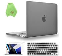 UESWILL 3in1 Compatible with MacBook Pro 14 inch M5 M4 M3 M2 M1 Pro Max chip (2021-2026 Release), Matte Hard Shell Case + UK Layout Keyboard Cover + Screen Protector, Gray