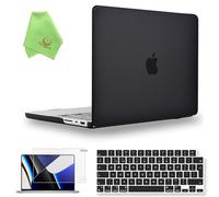 UESWILL 3in1 Compatible with MacBook Pro 16 inch M5 M4 M3 M2 M1 Pro Max chip (2021-2026 Release), Matte Hard Shell Case + UK Layout Keyboard Cover + Screen Protector, Black