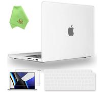 UESWILL 3in1 Compatible with MacBook Pro 16 inch M5 M4 M3 M2 M1 Pro Max chip (2021-2026 Release), Matte Hard Shell Case + UK Layout Keyboard Cover + Screen Protector, Frosted Clear