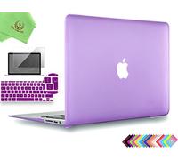 UESWILL 3in1 Smooth Touch Matte Hard Shell Case Cover Compatible with MacBook Air 11 inch (Model: A1370/A1465) + EU/UK Version Keyboard Cover and Screen Protector, Purple