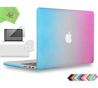 UESWILL 3in1 Smooth Touch Matte Hard Shell Case Cover Compatible with MacBook Pro 13 inch with Retina Display (A1502/A1425) + EU/UK Version Keyboard Cover and Screen Protector, Rainbow