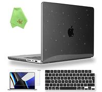 UESWILL 4in1 Case for MacBook Pro 16 inch M5 M4 M3 M2 M1, Glitter Black
