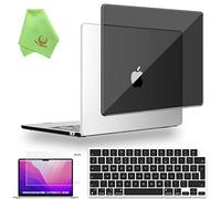 UESWILL 4in1 for MacBook Air 13 inch M2 M3 M4 M5, 2022-2026 Release, Models A3449 A3240 A3113 A2681, Glossy Crystal Hard Shell Case + Keyboard Cover + Screen Protector + Microfiber Cloth, Black