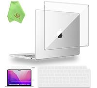 UESWILL 4in1 for MacBook Air 15 inch, M2 M3 M4 M5, 2023 2024 2025 2026 Model A3448 A3241 A3114 A2941, Glossy Clear Hard Shell Case + Keyboard Cover + Screen Protector + Microfiber Cloth, Transparent