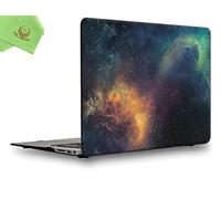 UESWILL Air 13 inch Galaxy Pattern Hard Shell Case Cover Compatible with 2010-2017 MacBook Air 13 inch (Model:A1369/ A1466),Nebula/Green