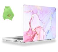 UESWILL Case Compatible with 2021-2025 MacBook Pro 14 inch M5 M4 M3 M2 M1 Pro Max chip, Creative Design Pattern Hard Shell Cover + Microfiber Cloth, Pink Marble