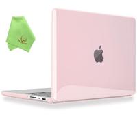 UESWILL Case Compatible with MacBook Pro 14 inch M5 M4 M3 M2 M1 Pro Max A3434 A3401 A3185 A3112 A2442 A2779 A2918 A2992, 2025-2021 Release, Glossy See-through Crystal Hard Shell Cover, Jelly Pink