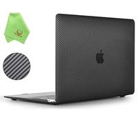 UESWILL Compatible with 2018-2021 MacBook Air 13 inch M1 Case Model A2337 (M1) A2179 A1932 with Retina display Touch ID, Carbon Fiber Texture Hard Shell Case Cover, Black
