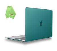 UESWILL Compatible with 2021 2020 2019 2018 MacBook Air 13 inch M1 Case A2337 A2179 A1932 with Retina Display Touch ID, Matte Hard Shell Case Cover, Peacock Green