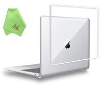 UESWILL Compatible with 2021 2020 2019 2018 MacBook Air 13 inch M1 Case Model A2337 A2179 A1932 with Retina Display Touch ID, Glossy See Through Crystal Clear Hard Shell Cover, Transparent
