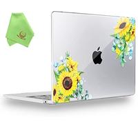 UESWILL Compatible with 2022-2026 MacBook Air 13 inch M5 M4 M3 M2 Case Model A3449 A3240 A3113 A2681 Mac Air 13.6, Pattern Hard Shell Case Cover + Microfiber Cloth, Sunflower