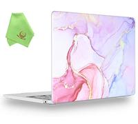 UESWILL Compatible with 2022-2026 MacBook Air 13 inch M5 M4 M3 M2 Case Model A3449 A3240 A3113 A2681 Mac Air 13.6, Pattern Hard Shell Case Cover + Microfiber Cloth, Pink Marble