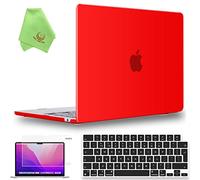 UESWILL Compatible with MacBook Air 13 inch M4 M3 M2 Case 2022-2025 Model A3240 A3113 A2681 with 13.6" Liquid Retina display, Matte Hard Shell Case + Keyboard Cover + Screen Protector, Red