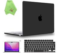 UESWILL Compatible with MacBook Air 13 inch M4 M3 M2 Case 2022-2025 Model A3240 A3113 A2681 with 13.6" Liquid Retina display, Matte Hard Shell Case + Keyboard Cover + Screen Protector, Black