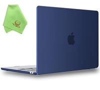 UESWILL Compatible with MacBook Air 13 inch M5 M4 M3 M2 Case 2022-2026 Model A3449 A3240 A3113 A2681 Mac Air 13.6 Matte Hard Shell Case Cover + Microfiber Cloth, Navy Blue