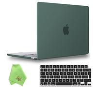 UESWILL Compatible with MacBook Air 13 inch M5 M4 M3 M2 Case Model A3449 A3240 A3113 A2681 Mac Air 13.6 Matte Hard Shell Case + EU Layout Keyboard Cover, Midnight Green