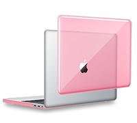 UESWILL Compatible with MacBook Pro 15 inch Case 2019 2018 2017 2016, Crystal Clear Glossy Hard Case for MacBook Pro 15 inch with Touch Bar/USB-C (Model: A1990/A1707), Pink