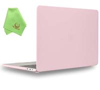 UESWILL Compatible with MacBook Pro 15 inch Case 2019 2018 2017 2016 Model A1990 A1707 with Touch Bar & USB-C, Smooth Matte Hard Case + Microfibre Cleaning Cloth, Rose Quartz
