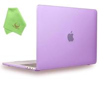 UESWILL Compatible with MacBook Pro 16 inch 2019 2020 Model A2141 with Touch Bar & USB-C, Smooth Matte Hard Shell Case Cover + Microfibre Cleaning Cloth, Purple