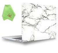 UESWILL Compatible with MacBook Pro 16 inch Case 2019 2020 Release Model A2141, Marble Pattern Hard Case for MacBook Pro 16 inch with Touch Bar & USB-C, White & Grey