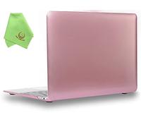 UESWILL Compatible with MacBook (Retina, 12-inch, Early 2015/Early 2016/2017) Model: A1534 Luxury Gold Matte Hard Shell Case Cover + Microfibre Cleaning Cloth, Rose Gold
