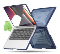 UESWILL Foldable Kickstand Case for MacBook Pro 14 inch 2021-2026 Release, with M5 M4 M3 M2 M1 Pro Max chip Touch ID, Honeycomb Full Protection Anti-Fingerprint Heavy Duty Cover, Navy Blue