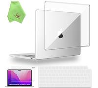 UESWILL for MacBook Air 13 inch M5 M4 M3 M2 Case 2022-2026 Model A3449 A3240 A3113 A2681, Glossy Transparent Case for Mac Air 13.6 + Keyboard Cover Skin + Screen Protector, Crystal Clear