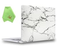 UESWILL for MacBook Air 13 inch M5 M4 M3 M2 Case 2022-2026 Model A3449 A3240 A3113 A2681 Mac Air 13.6, Marble Pattern Hard Shell Cover + Microfiber Cloth, White/Grey