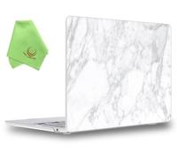 UESWILL for MacBook Air 13 inch M5 M4 M3 M2 Case 2022-2026 Model A3449 A3240 A3113 A2681 Mac Air 13.6, Marble Pattern Hard Shell Cover + Microfiber Cloth, White