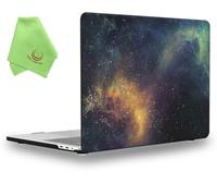 UESWILL Galaxy Pattern Hard Shell Case Cover Compatible with 2019 2020 MacBook Pro 16 inch with Touch Bar & USB-C, Model A2141 + Microfiber Cleaning Cloth Nebula/Green