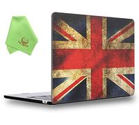 UESWILL Hard Shell Case for MacBook Air 13 inch M5 M4 M3 M2 chip, 2022-2026 Release, Models A3449 A3240 A3113 A2681, Vintage Pattern Slim Protective Cover + Microfiber Cloth, UK Flag