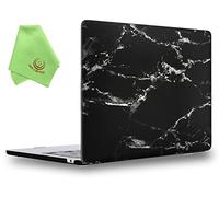 UESWILL Marble Hard Case Compatible with MacBook Air 13.6 inch M2 2022 Model A2681 with Liquid Retina Display and Touch ID, Marble Pattern + Microfiber Cloth, Black/White