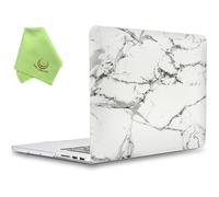 UESWILL Marble Pattern Smooth Hard Shell Case Cover Compatible with MacBook Pro 13 inch with Retina Display (A1502/A1425), No USB-C, No CD-ROM, (White/Grey)