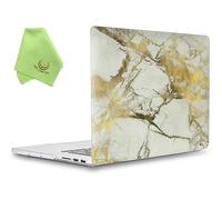 UESWILL Marble Pattern Smooth Hard Shell Case Cover Compatible with MacBook Pro 15 inch with Retina Display (Model: A1398), No CD-ROM, No Touch Bar, (White/Gold)
