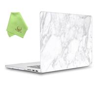 UESWILL Marble Pattern Smooth Hard Shell Case Cover Compatible with MacBook Pro 15 inch with Retina Display (Model: A1398), No CD-ROM, No Touch Bar, (White)