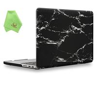 UESWILL Marble Pattern Smooth Hard Shell Case Cover Compatible with MacBook Pro 15 inch with Retina Display (Model: A1398), No CD-ROM, No Touch Bar, (Black/White)