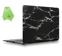UESWILL Marble Pattern Smooth Touch Hard Shell Case Cover Compatible with 2010-2017 MacBook Air 13 inch (A1466/ A1369), (Black/White)