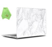 UESWILL Marble Pattern Smooth Touch Hard Shell Case Cover Compatible with 2010-2017 MacBook Air 13 inch (A1466/ A1369), (White)