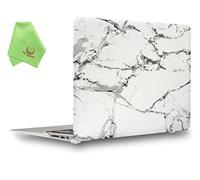 UESWILL Marble Pattern Smooth Touch Hard Shell Case Cover Compatible with 2010-2017 MacBook Air 13 inch (A1466/ A1369), (White/Grey)