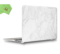 UESWILL Marble Pattern Smooth Touch Hard Shell Case Cover Compatible with MacBook Air 11 inch (A1465/ A1370) + Microfibre Cleaning Cloth, (White)