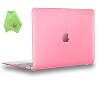 UESWILL Smooth Touch Matte Hard Shell Case Cover Compatible with MacBook 12 inch with Retina Display (Model: A1534) + Microfibre Cleaning Cloth, Pink