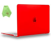 UESWILL Smooth Touch Matte Hard Shell Case Cover Compatible with MacBook 12 inch with Retina Display (Model: A1534) + Microfibre Cleaning Cloth, Red